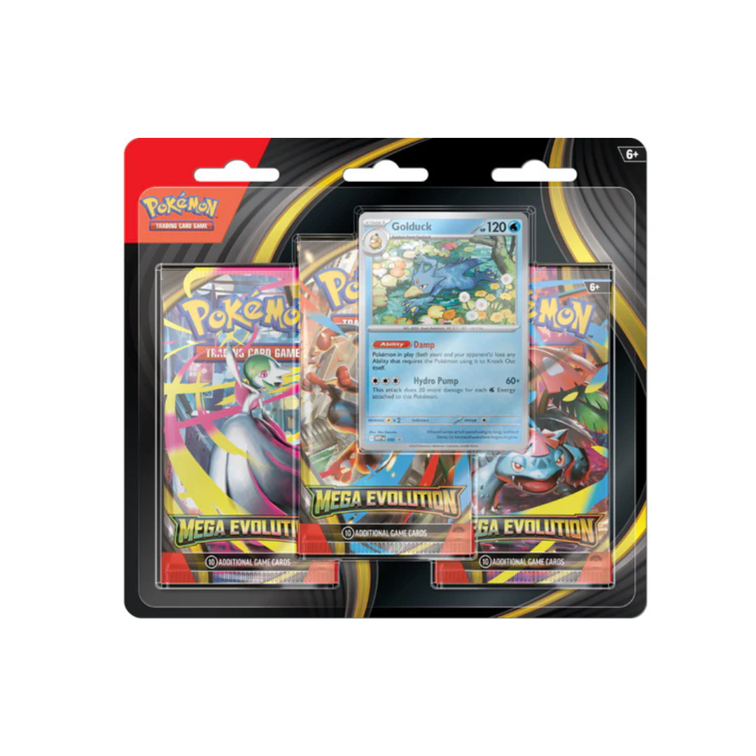 Pokemon - Mega Evolution - Base Set - 3 Pack Blister - Golduck (Pre Order)